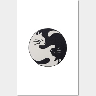 Ying Yang Cat Posters and Art